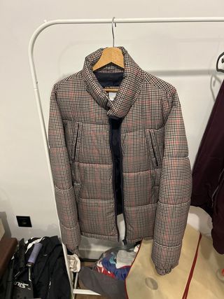 Abrigo cuadros Bershka