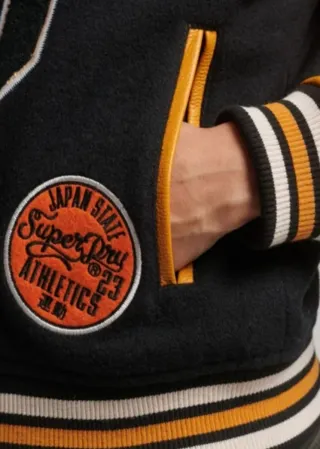 Chaqueta universitaria S negra y amarilla