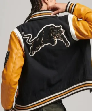 Chaqueta universitaria S negra y amarilla