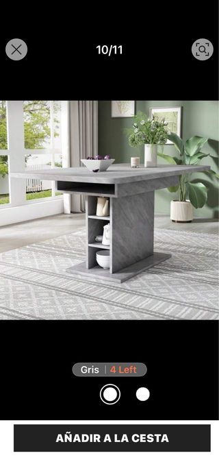 Mesa comedor extensible gris metal
