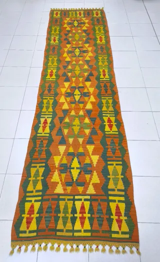 Tappeto Kilim turco 288x78 cm