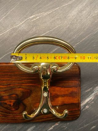 Appendiabiti Vintage 3 Ganci Legno e Ottone