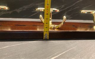 Appendiabiti Vintage 3 Ganci Legno e Ottone