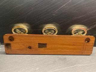 Appendiabiti Vintage 3 Ganci Legno e Ottone