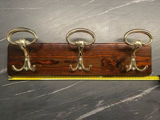 Appendiabiti Vintage 3 Ganci Legno e Ottone