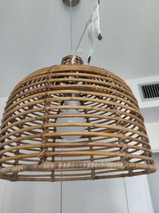 Lámpara colgante Liderlamp fibras naturales