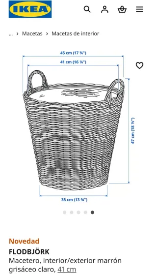 Macetero mimbre grande nuevo