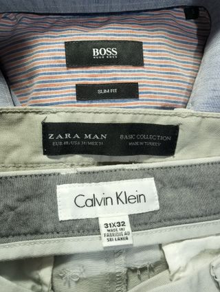 Lote 4 camisas y 3 pantalones hombre