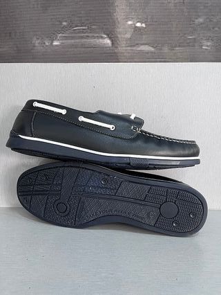 Zapatos náuticos piel talla 42-44 azul marino