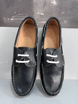 Zapatos náuticos piel talla 42-44 azul marino