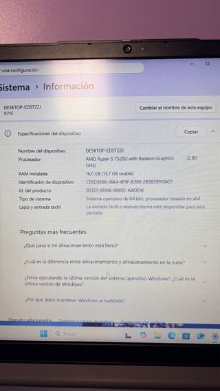 Portátil Lenovo Gris/Plateado