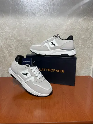 Sneakers Quattropassi Uomo Grigio Bianco 42 Nuove