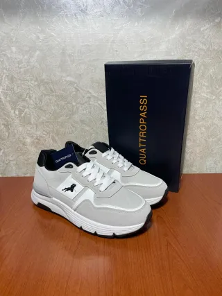 Sneakers Quattropassi Uomo Grigio Bianco 42 Nuove