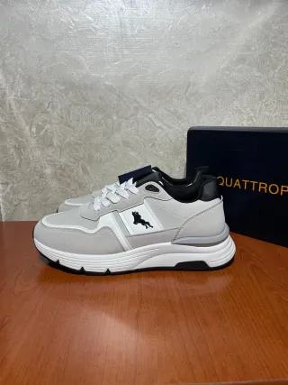 Sneakers Quattropassi Uomo Grigio Bianco 42 Nuove