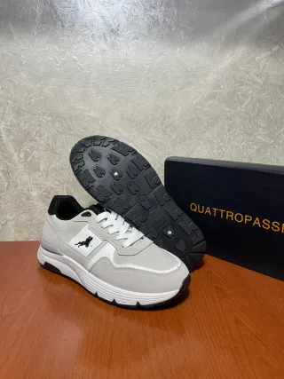 Sneakers Quattropassi Uomo Grigio Bianco 42 Nuove