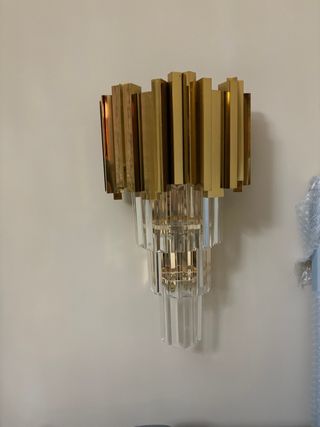 Applique oro e cristallo 2 pezzi