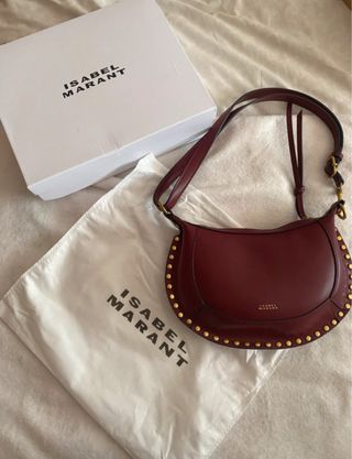 Bolso Isabel Marant burdeos tachuelas doradas