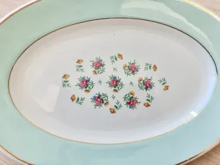 Bandeja ovalada KG Lunéville porcelana Limoges