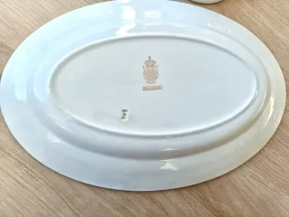 Bandeja ovalada KG Lunéville porcelana Limoges