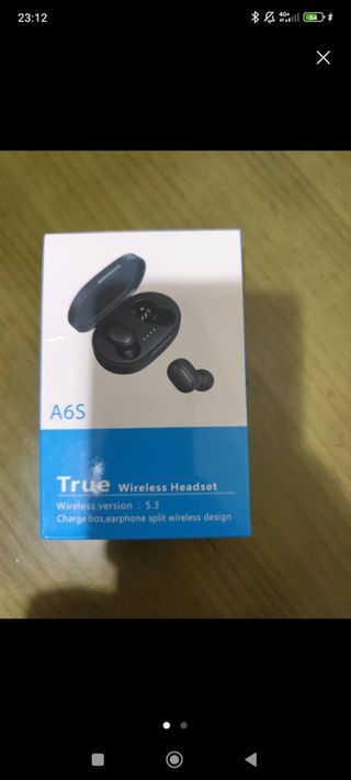 Auriculares Bluetooth A6S Negros Nuevos