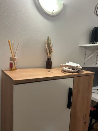 Zapatero 68,9x34,1x120,40 color roble y blanco