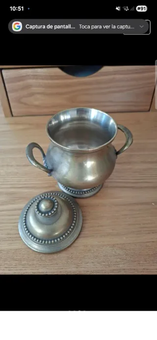 Set 5 Piezas Metal Plateado Té/Café Vintage