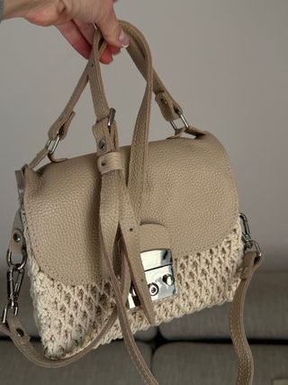 Bolso de mano beige