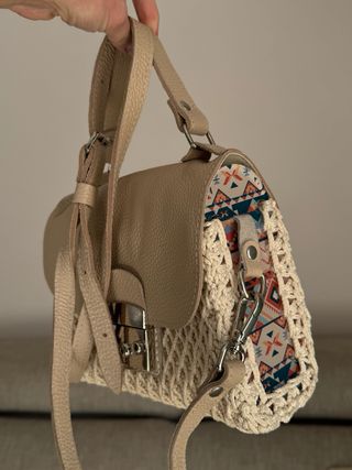 Bolso de mano beige