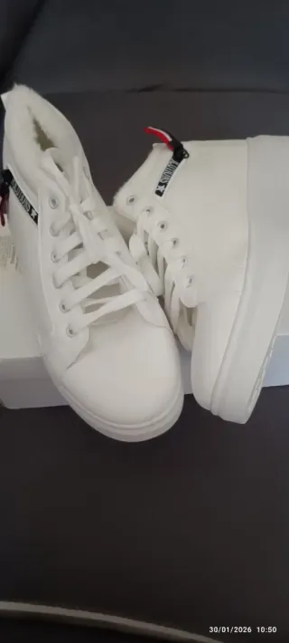 Botas blancas forradas