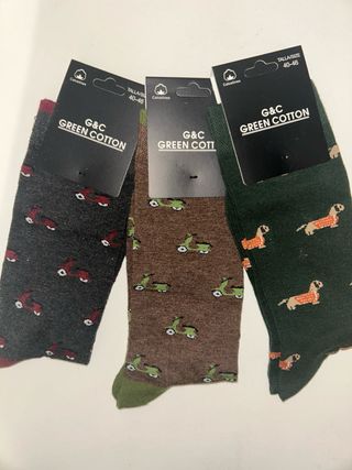 Pack 3 Pares Calcetines G&C GREEN COTTON