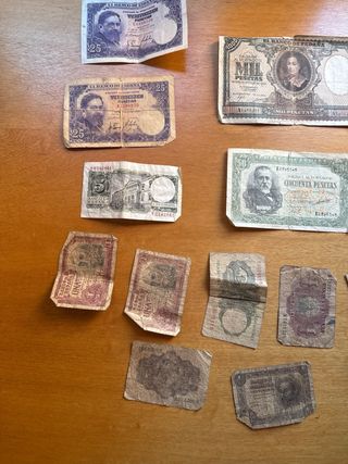 Lote de billetes antiguos pesetas