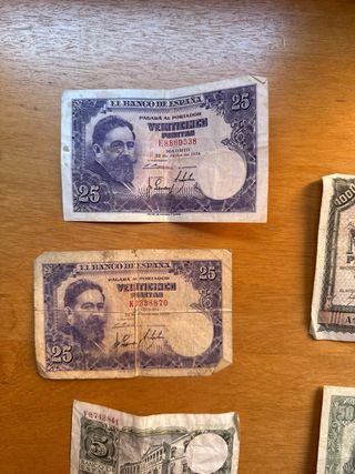 Lote de billetes antiguos pesetas