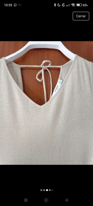 Vestido largo Mango beige