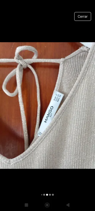 Vestido largo Mango beige