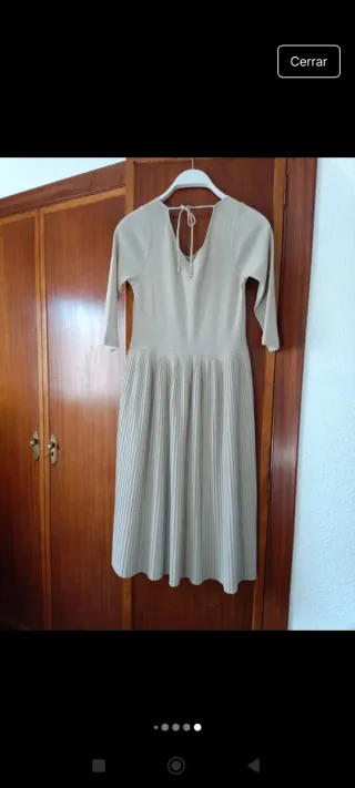 Vestido largo Mango beige