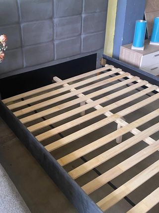 Cama matrimonial 135*190cm NUEVA + cabecero gris