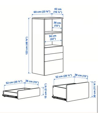 Librería con cajones