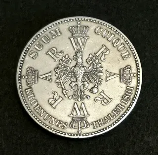 PLATA PRUSIA, IMPERIO ALEMÁN 1861 1T