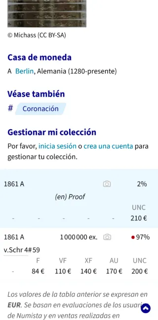 PLATA PRUSIA, IMPERIO ALEMÁN 1861 1T