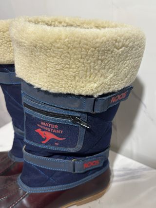 Stivali da neve blu e marronii