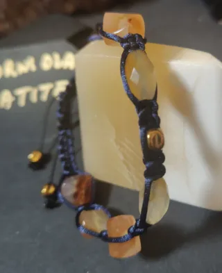 Bracciale Shamballa Corniola Oro Arancio