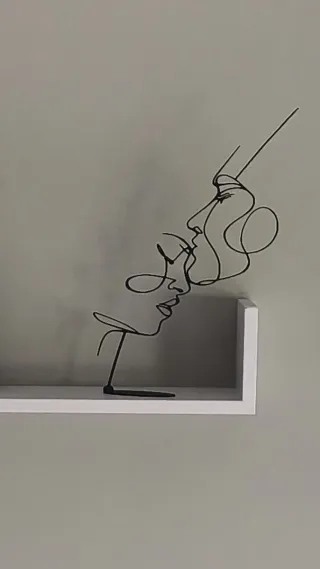 Silueta pareja arte abstracto