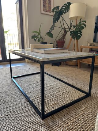 Mesa de centro mármol y metal