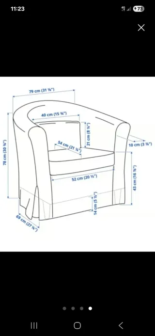 Butaca Ikea Beige Tela
