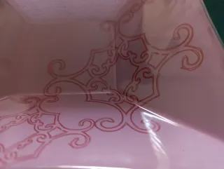 Juego de fuente y 2 platos decorados