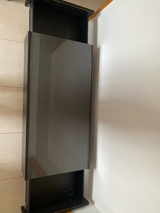 Mesa de centro salón negra y transparente
