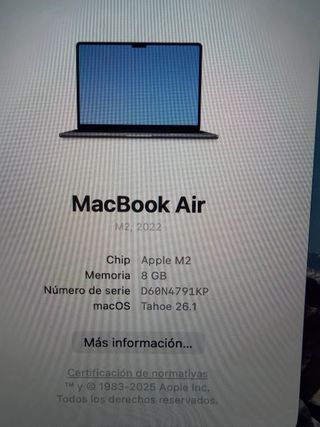 MacBook Air M2 2022 13” 256GB 8GB RAM