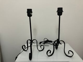 Juego 2 Lámparas Mesa Metal Negras