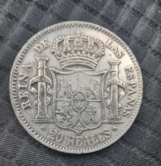 Moneda 20 Reales Isabel II 1859