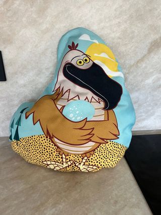 Cojín infantil pájaro verde agua